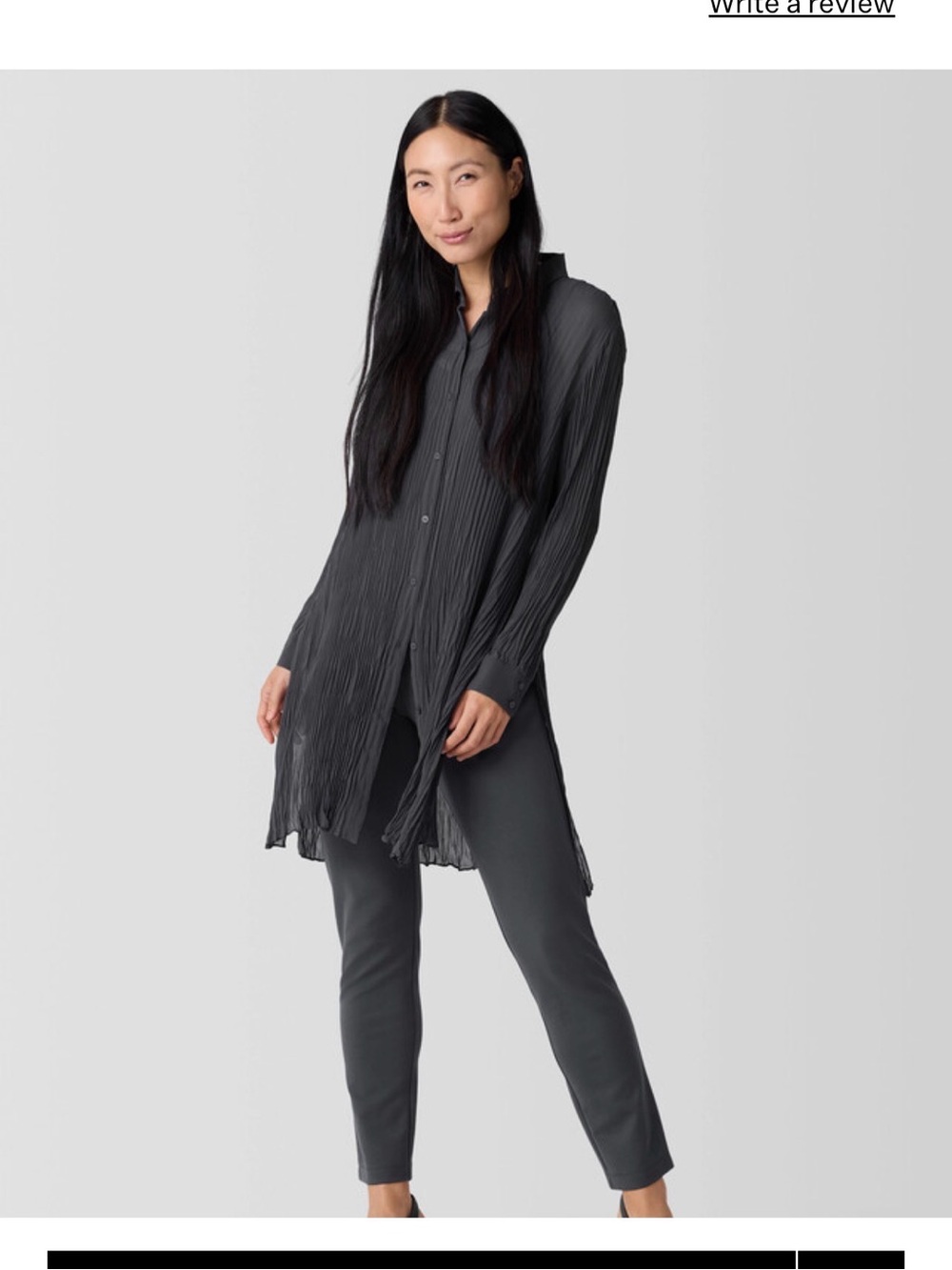Eileen Fisher Washable Flex Ponte Slim Pant Charcoal Gray